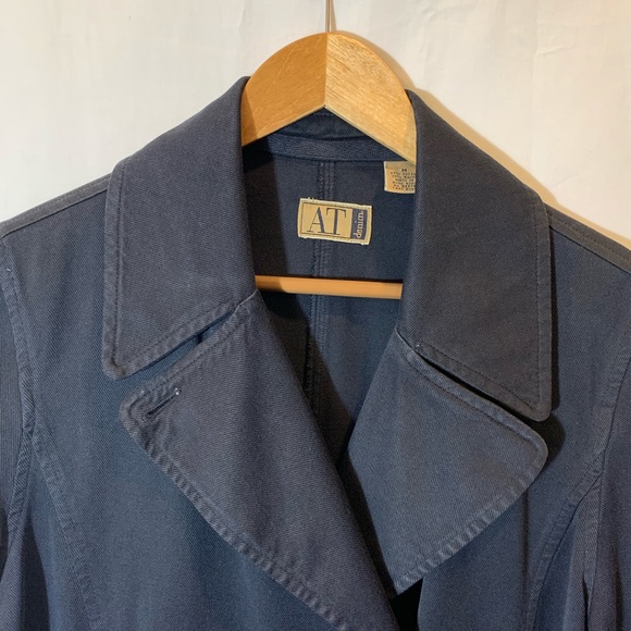 AT denim Women’s Button Navy Blue Denim Jacket - Picture 3 of 9